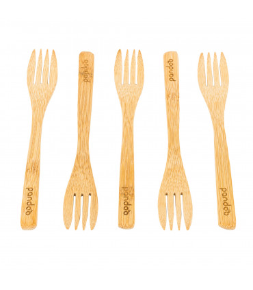 Set de 5 Tenedores reutilizables de Bambú