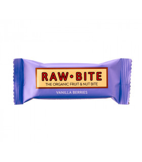 Barrita energética saludable de vainilla y frutos rojos. Rawbite