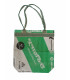 Bolsa de cemento reciclada verde con asa larga