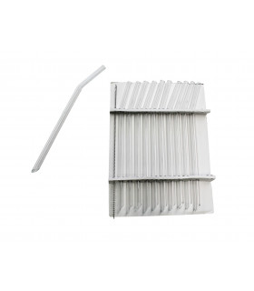 Pajitas de cristal transparente curvadas - Pack de 10