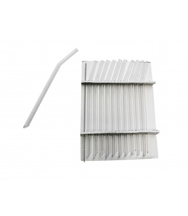 Pajitas de cristal transparente curvadas - Pack de 10