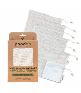 Pack de 7 bolsas reutilizables de algodón orgánico