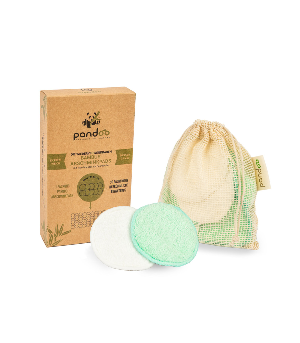 Pack 2 discos desmaquillantes de algodón y bambú bio - Kunaq - Cosmética  Natural y Ecológica