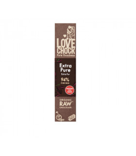 Barrita de chocolate negro extra puro al 94% sin azúcar.