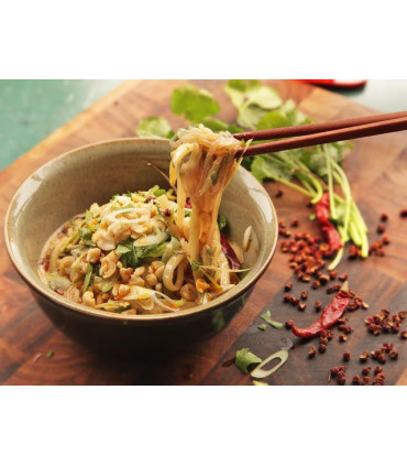 Wok con espaguetis konjac