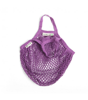 Bolsa de Red con Asa Corta de Algodón Orgánico violeta