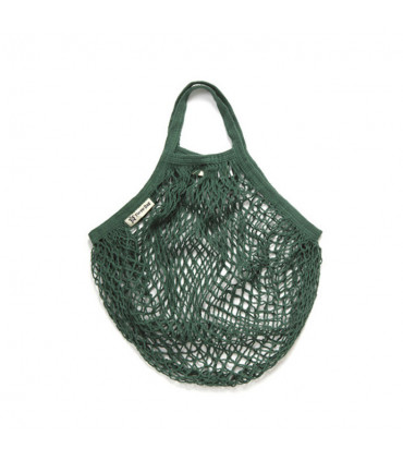 Bolsa de Red con Asa Corta de Algodón Orgánico verde botella