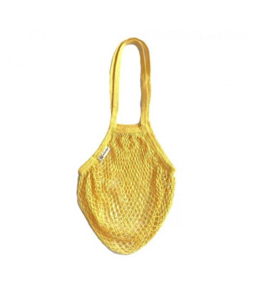 Bolsa de Red con Asa Larga de Algodón Orgánico amarillo