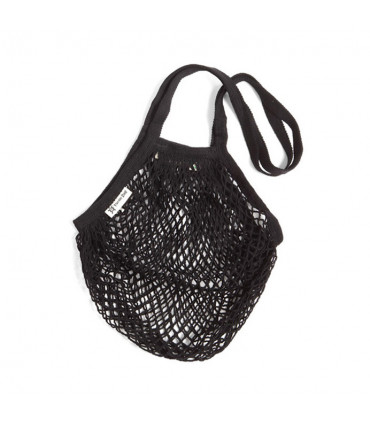 Bolsa de Red con Asa Larga de Algodón Orgánico negra