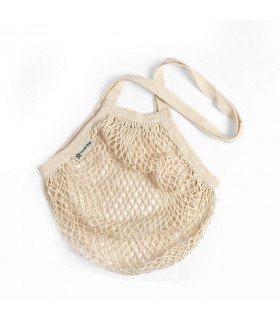 Bolsa de Red con Asa Larga de Algodón Orgánico beige