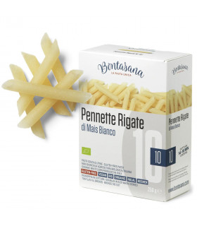 Pennette Rigate Pasta Ecológica Sin Gluten de Maíz Blanco
