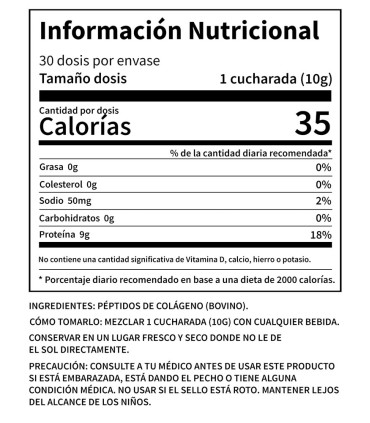 Péptidos de colágeno puro sin sabor