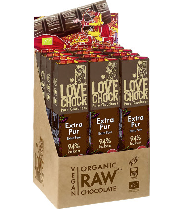 Caja de 12 barritas de chocolate negro extra puro al 94%