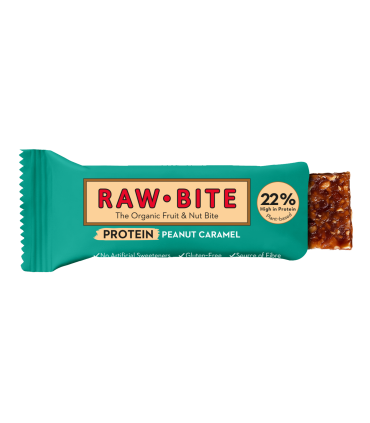 Raw Bite de Cacahuete y Caramelo Salado abierta