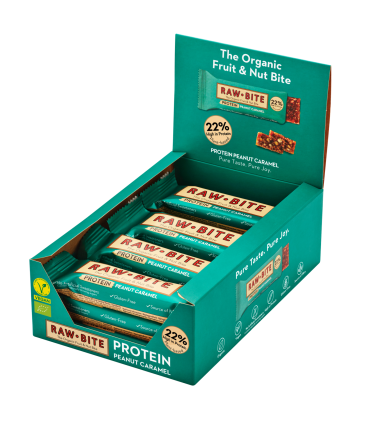 Estuche de 12 Raw Bites de Cacahuete y Caramelo salado