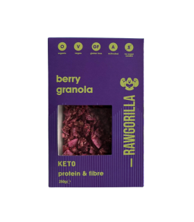 Granola sin azúcar keto ecológica con frambuesa