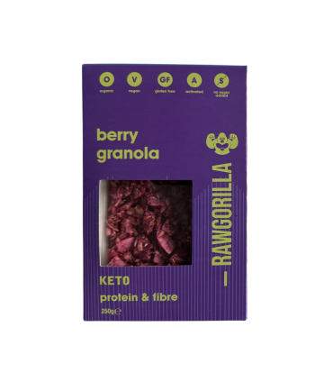 Granola sin azúcar keto ecológica con frambuesa