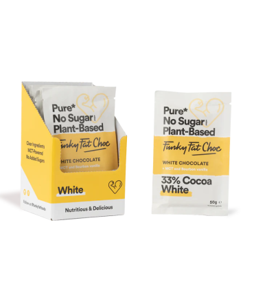 Caja de 12 barras de chocolate Blanco de funky fat