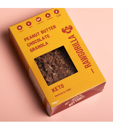 Granola Keto de Crema de Cacahuetes y Chocolate Sin Gluten