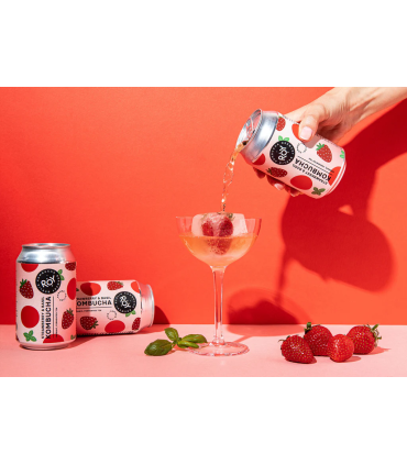Kombucha Ecológica Fresas y Albahaca