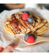 Tortitas con chocolate por encima