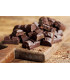 Trozos de Tableta de chocolate de almendra y Baobab cortado