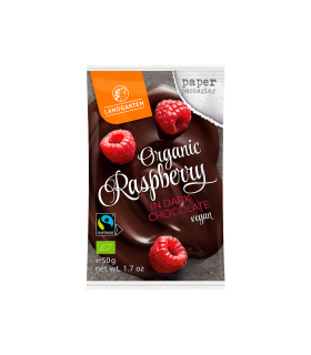 Frambuesas BIO bañadas en chocolate negro 50gr