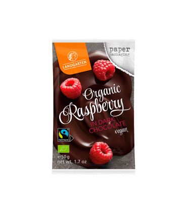 Frambuesas BIO bañadas en chocolate negro 50gr