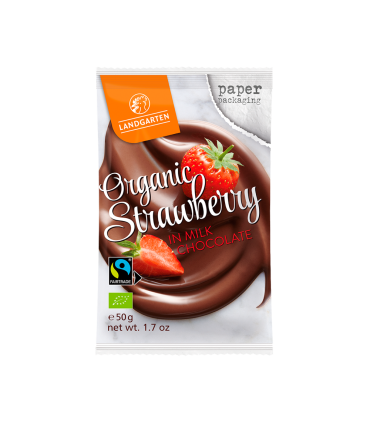 Fresas BIO bañadas en chocolate con Leche 50gr