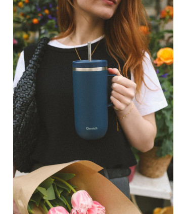 Cold Cup Taza Isotérmica con Asa y pajita 600ml