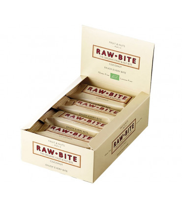 Estuche de 12 barritas energéticas de coco Rawbite