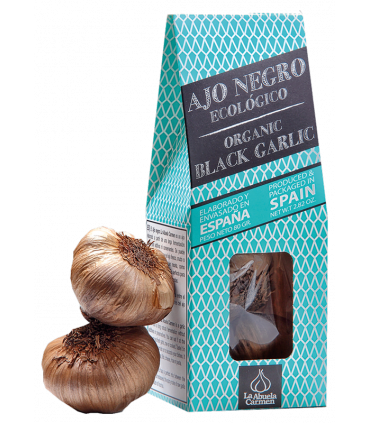 Estuche de dos cabezas de ajo negro ecológico