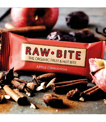 Barrita energética saludable de manzana y canela. Rawbite