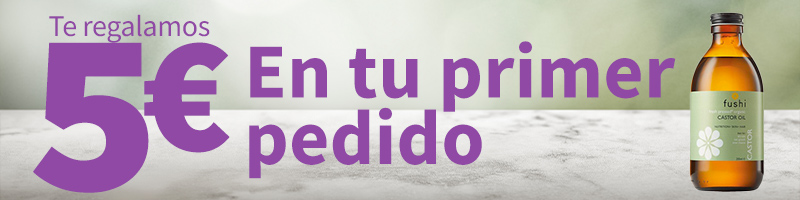Banner promocional de 5€ de regalo en el primer pedido en Mundorganic